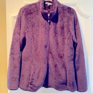 Croft & Barrow super soft purple zip-up fleece jacket